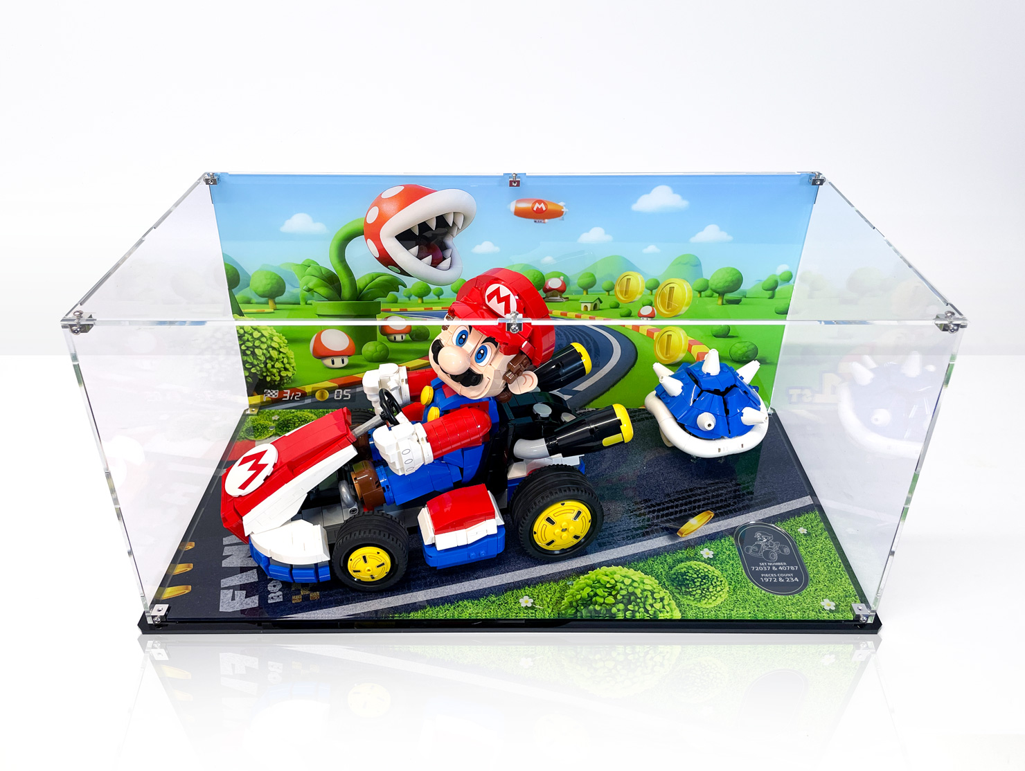 BrixboxDisplay Case for LEGO® Mario Kart™ Mario & Standard Kart