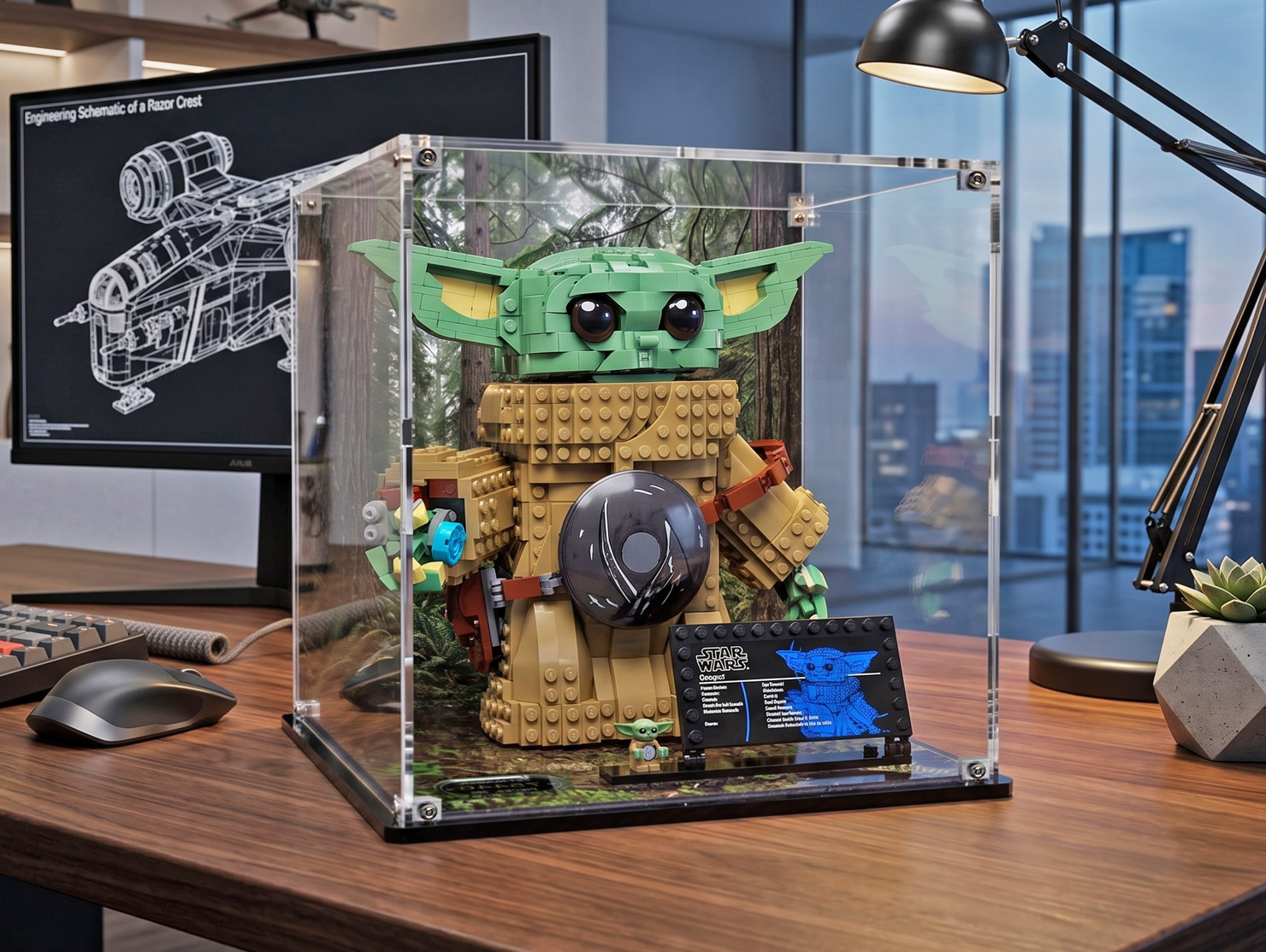 LEGO® Star Wars: Grogu™ Mandalorian Apprentice (75446) Display Case