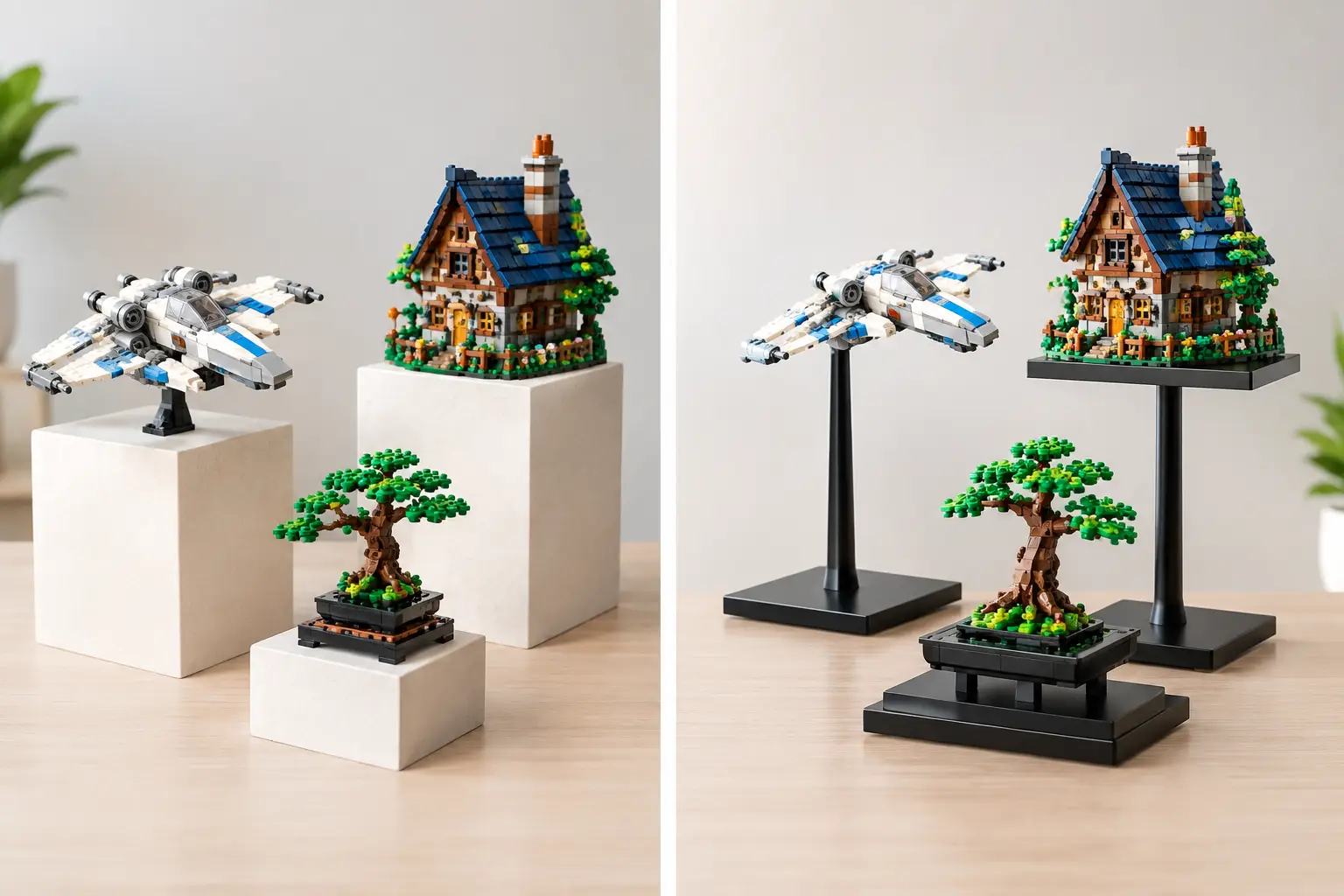 LEGO Plinths Versus Display Stands Compared